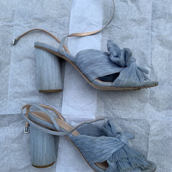 Loeffler Randall Camellia Blue Pleated Bow Heel - Picture 7 of 9